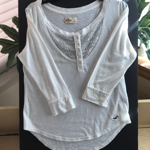 Hollister tee with beaded embellished front - Picture 1 of 4